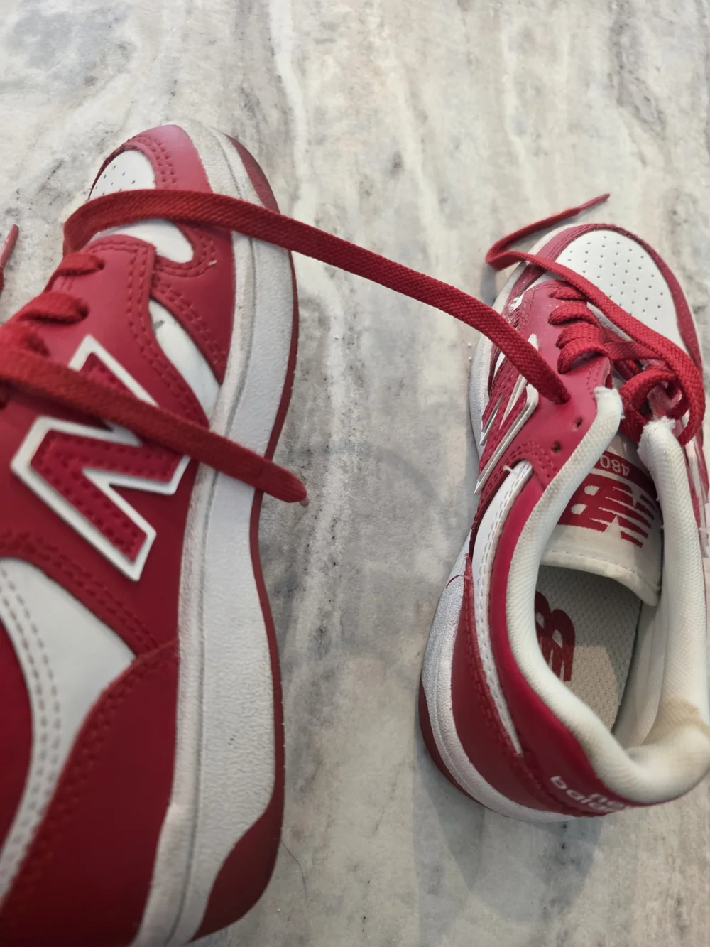 New Balance Kids' Red and White Athletic Sneakers Size 12 Toddler
